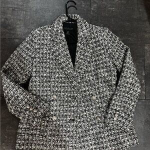 Rachel Zoe Black and White Tweed Blazer